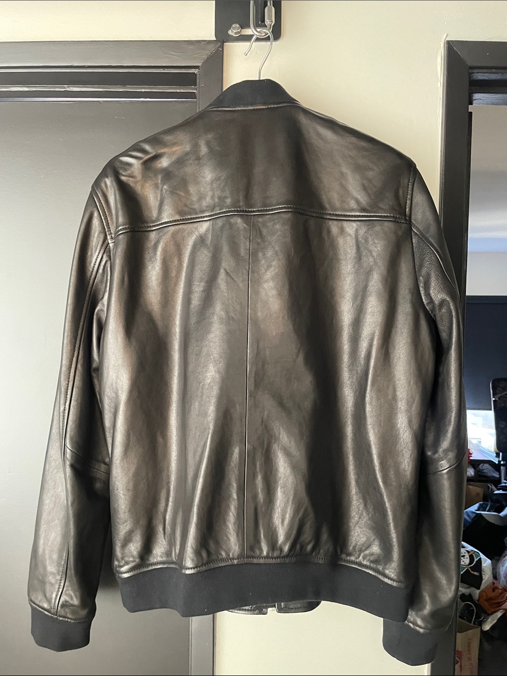 Lamarque “Tate” Black Leather Bomber Jacket - Picture 6 of 9